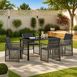 Value-Driven Grey Garden Dining Set 5-Piece Collection