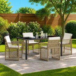 Reliable 5-Piece Outdoor Dining Set in Beige
