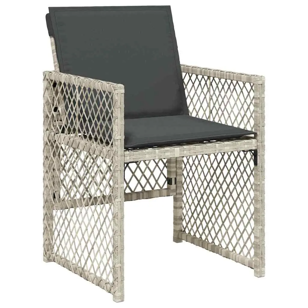 Garden Dining Set 5 Pieces Light Grey Outdoor Furniture Patio Table Chairs