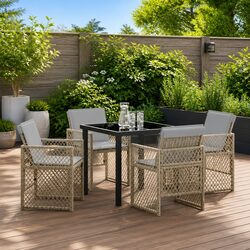 Warm Beige Garden Dining Set for Comfort and Style