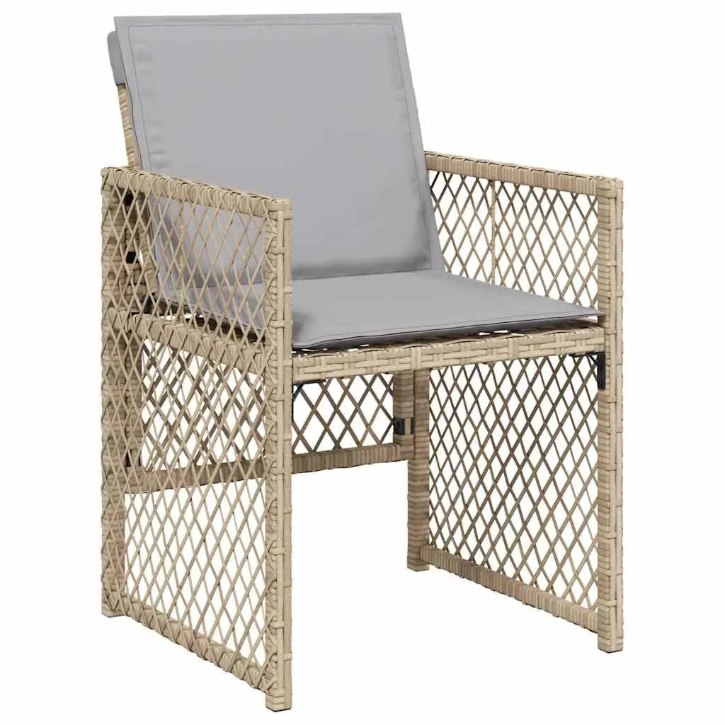Garden Dining Set 5 Pieces Outdoor Furniture Patio Table Chairs Beige