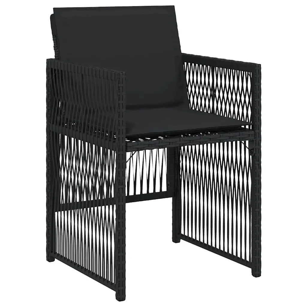 Outdoor Dining Set Black Steel 5 Piece Garden Furniture Table Chairs Patio