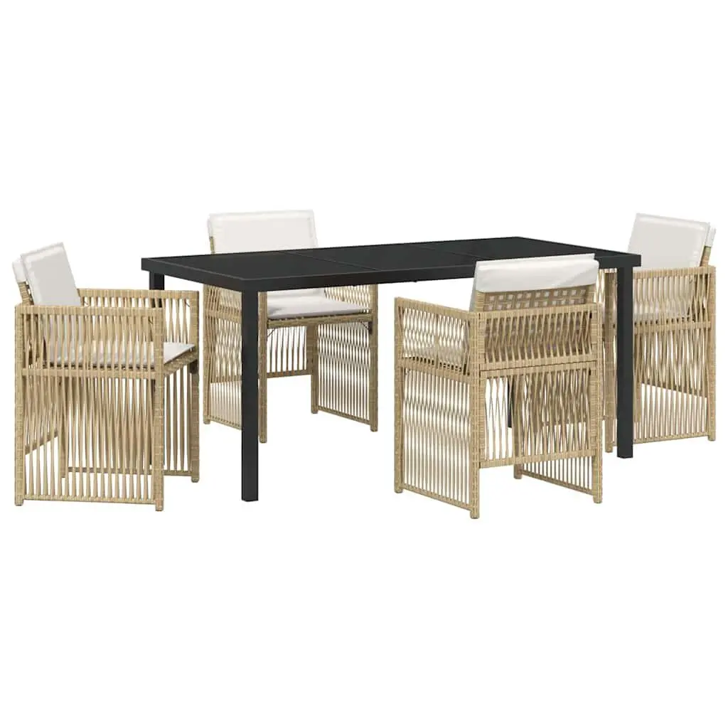 5-Piece Garden Dining Set with Cushions