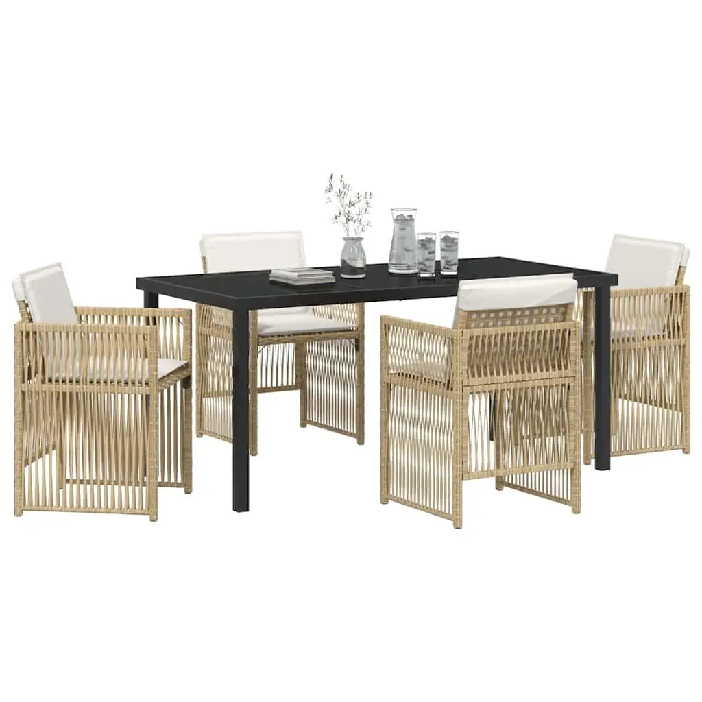 5-Piece Garden Dining Set with Cushions