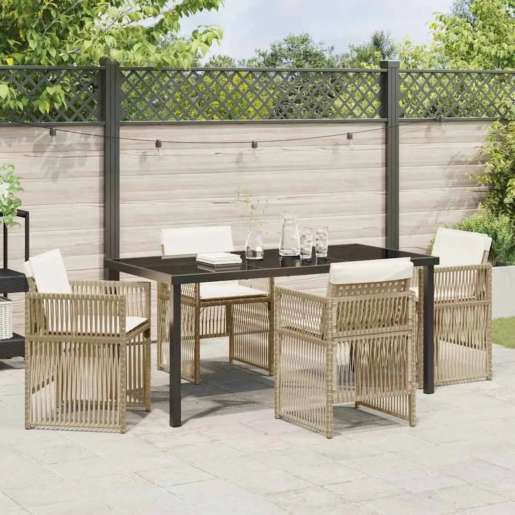 5-Piece Garden Dining Set with Cushions