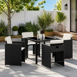 Reliable 5-Piece Black Outdoor Dining Set for Comfort