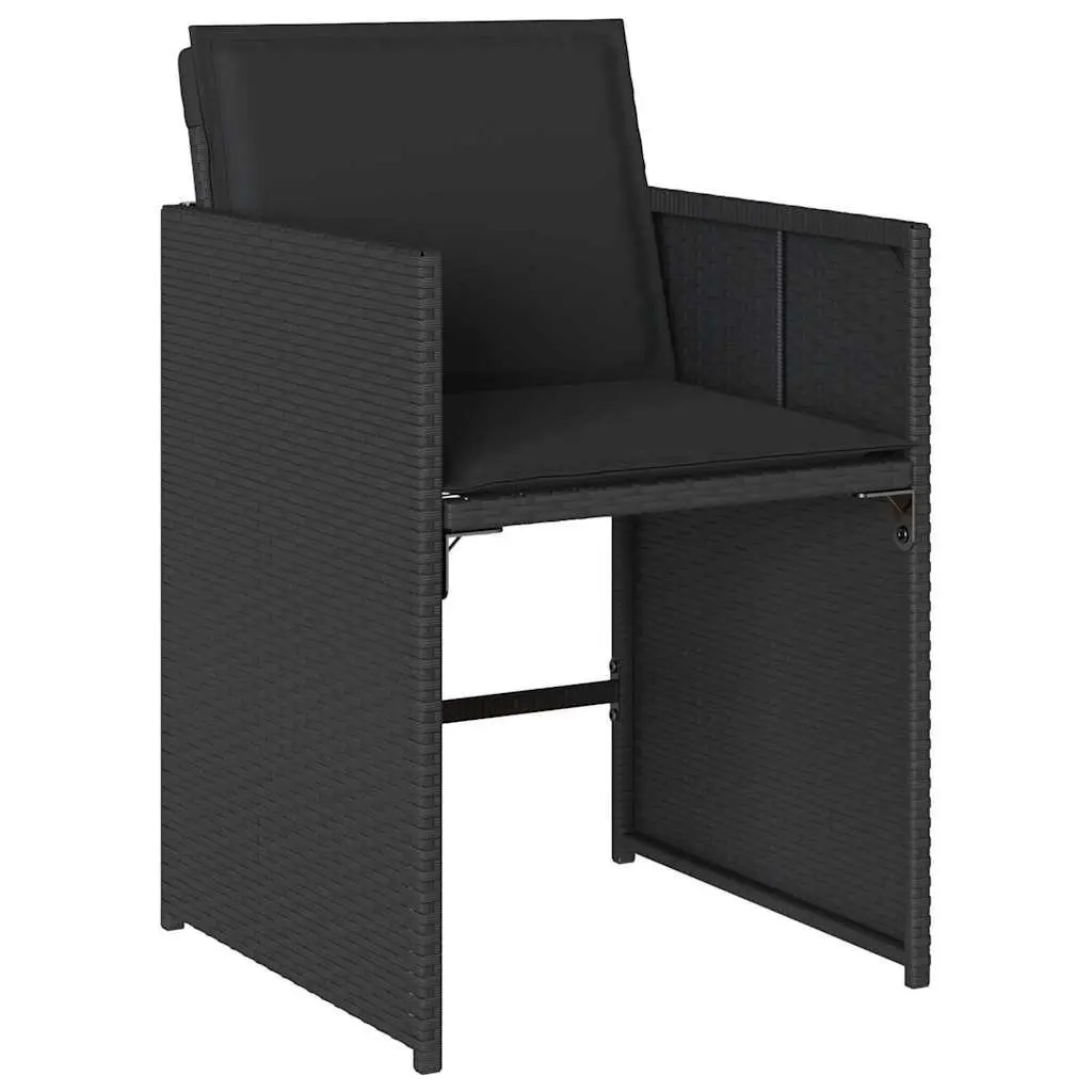 Outdoor Furniture Dining Set 5 Piece Black Poly Rattan Table with Chairs