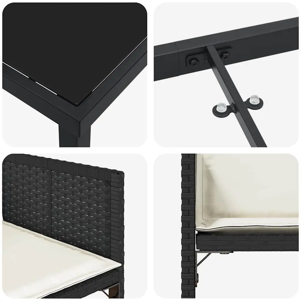 Black Garden Dining Set for Outdoor Use