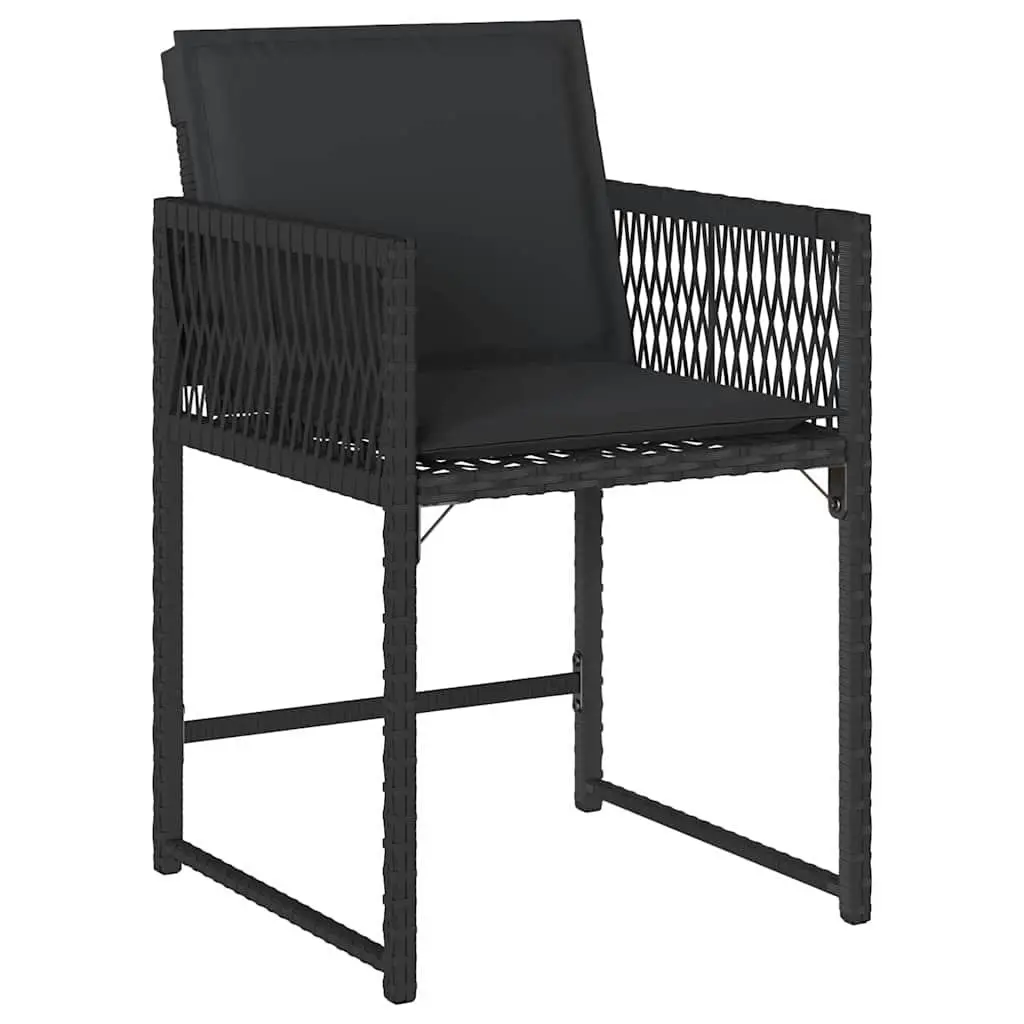 5-Piece Black Garden Dining Set with Chairs