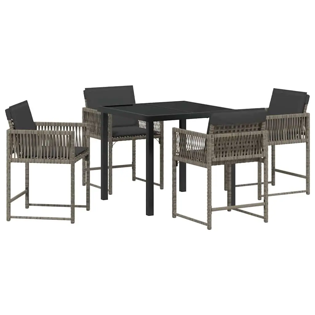 Garden Dining Set 5 Piece Outdoor Furniture Patio Table Chairs Grey