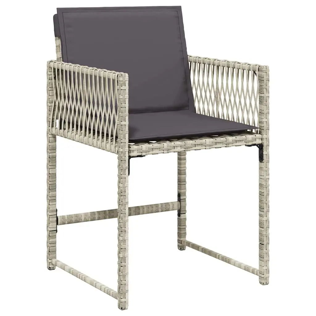 Garden Dining Set 5 Piece Outdoor Furniture Light Grey Poly Rattan Patio Table