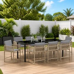 Quality Outdoor Dining Set with 9 Pieces for Comfort