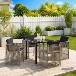 Reliable 5 Piece Garden Dining Set with Cushions