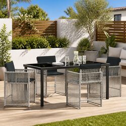 Light Grey 5-Piece Garden Dining Set for Outdoor Relaxation