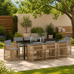 Comfortable and Affordable 9 Piece Garden Dining Set
