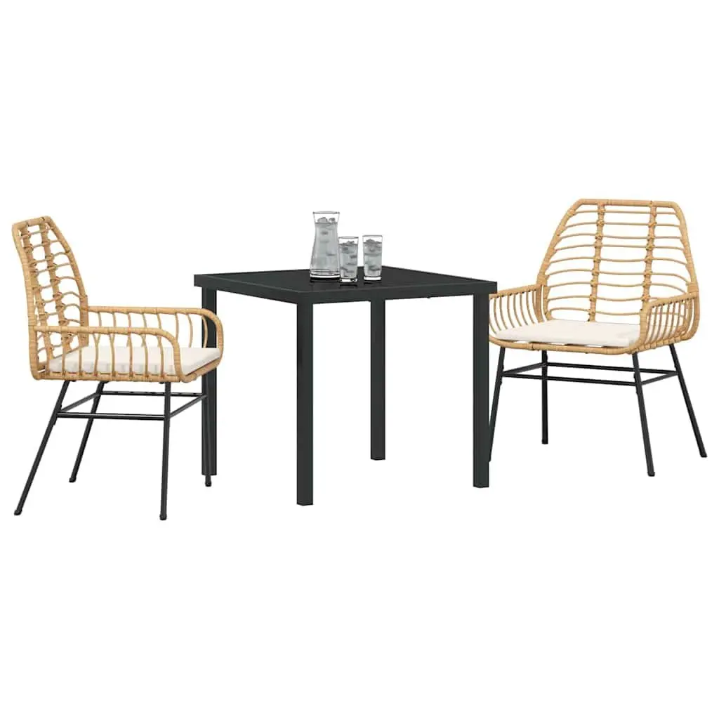 Outdoor Dining Set 3-Piece Garden Patio Furniture Brown