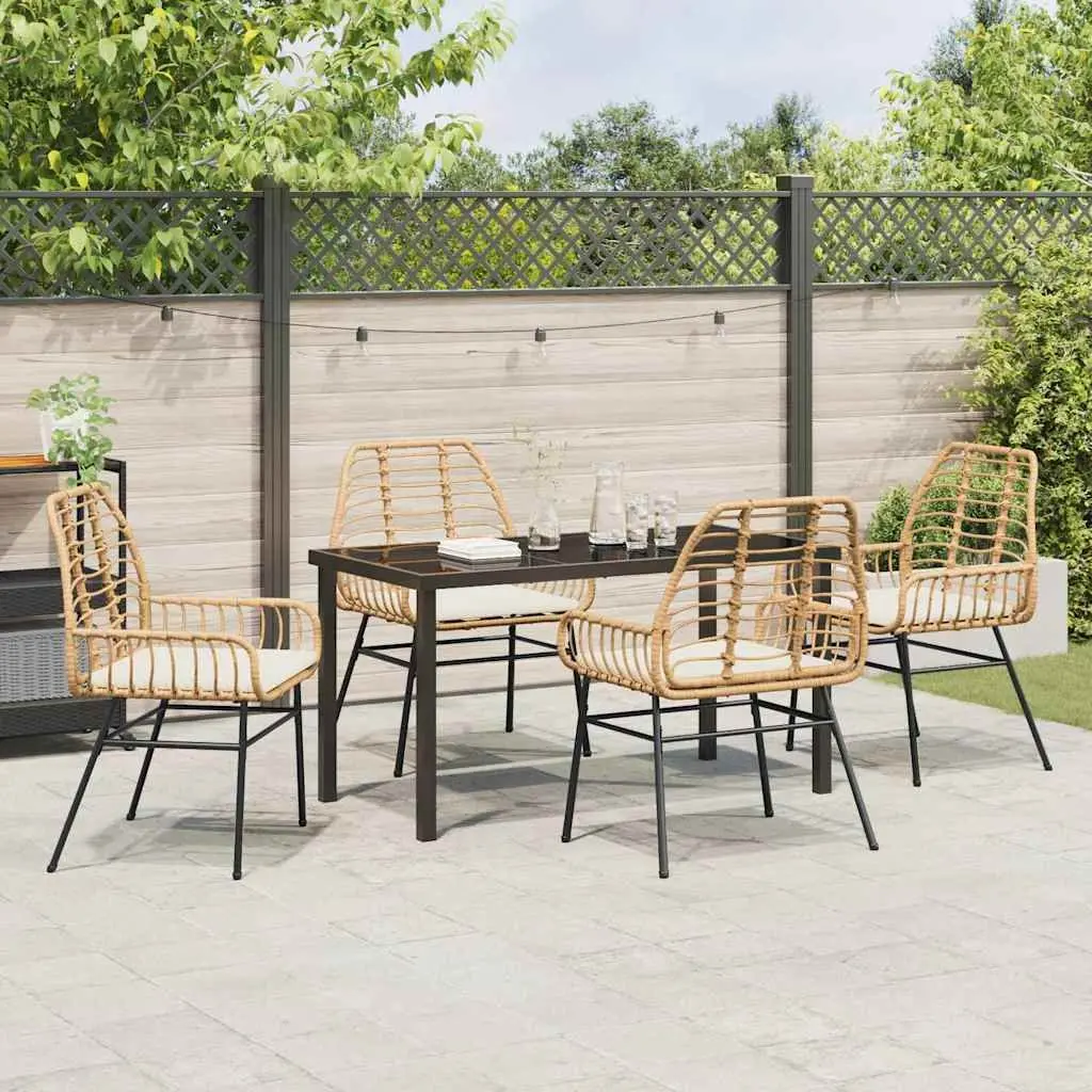 5-Piece Brown Dining Set for Outdoor Use