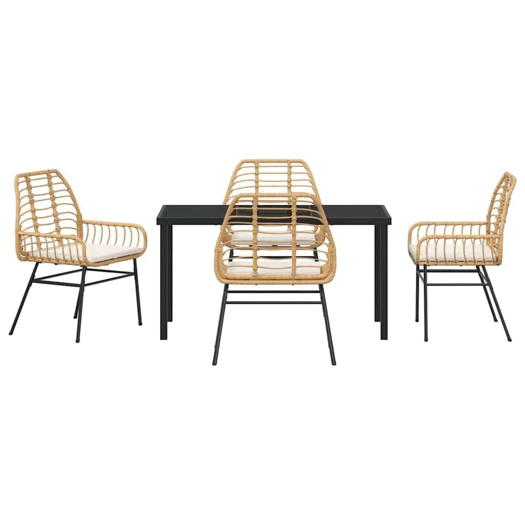 5-Piece Brown Dining Set for Outdoor Use
