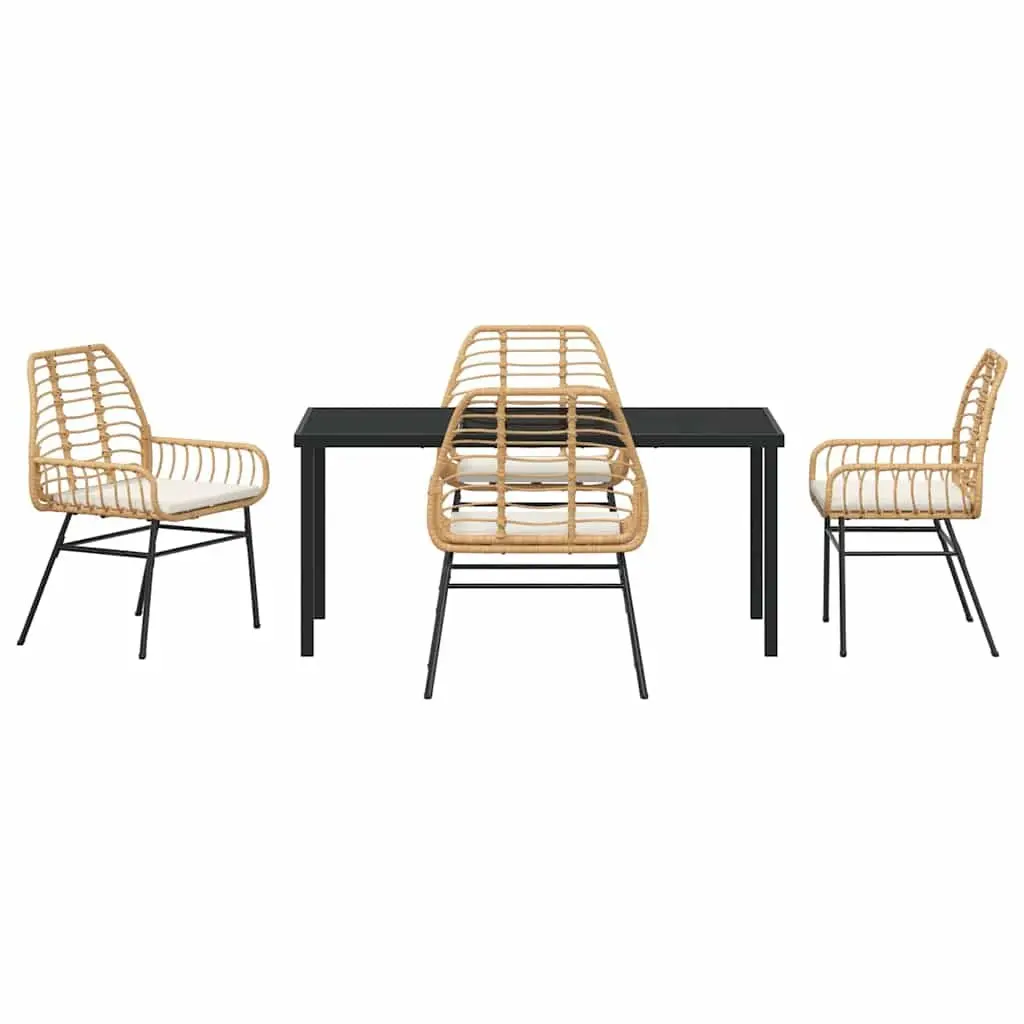Brown Poly Rattan Garden Dining Set