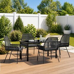 Versatile 5-Piece Black Outdoor Dining Set