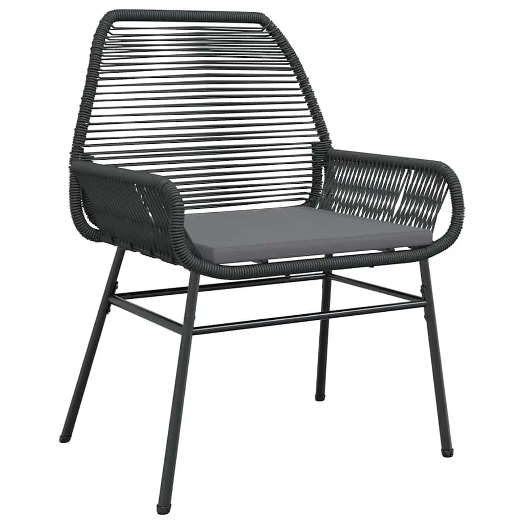 5-Piece Black Dining Set with Cushions