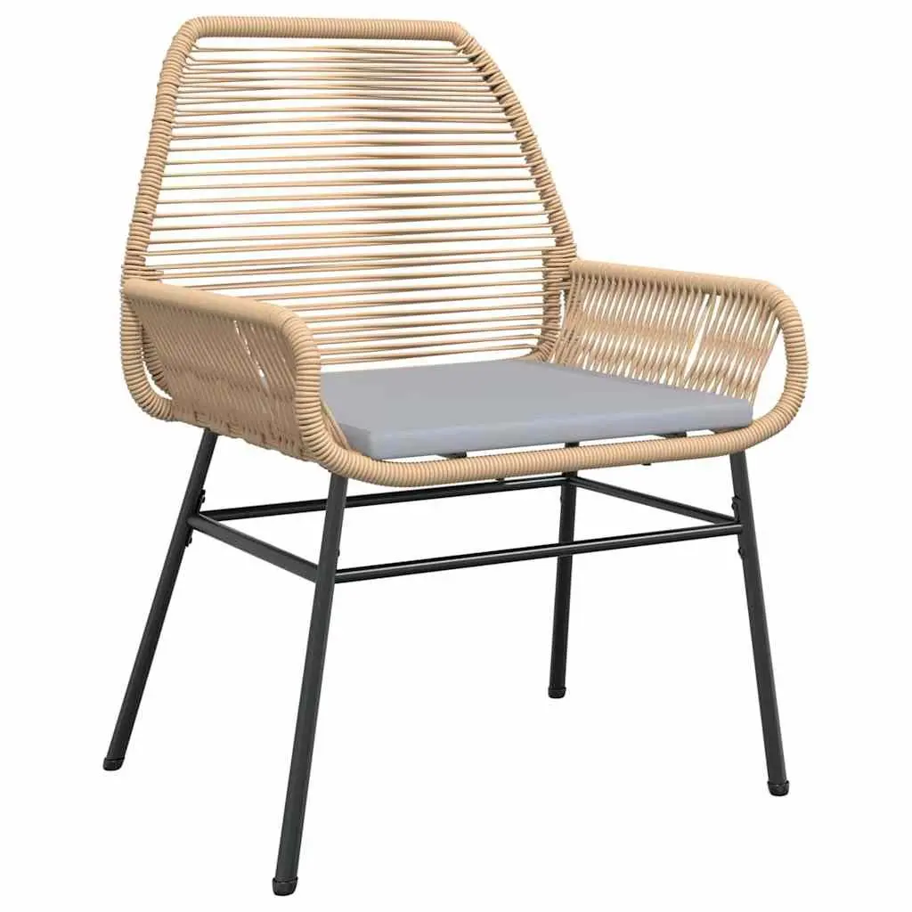 Outdoor Dining Set 5 Piece Garden Furniture Poly Rattan Brown with Cushions