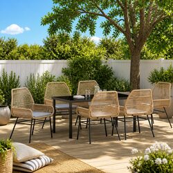 Quality 7 Piece Garden Dining Set with Practical Features