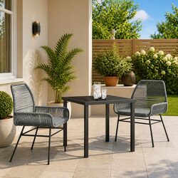 Comfortable and Durable 3-Piece Grey Dining Set
