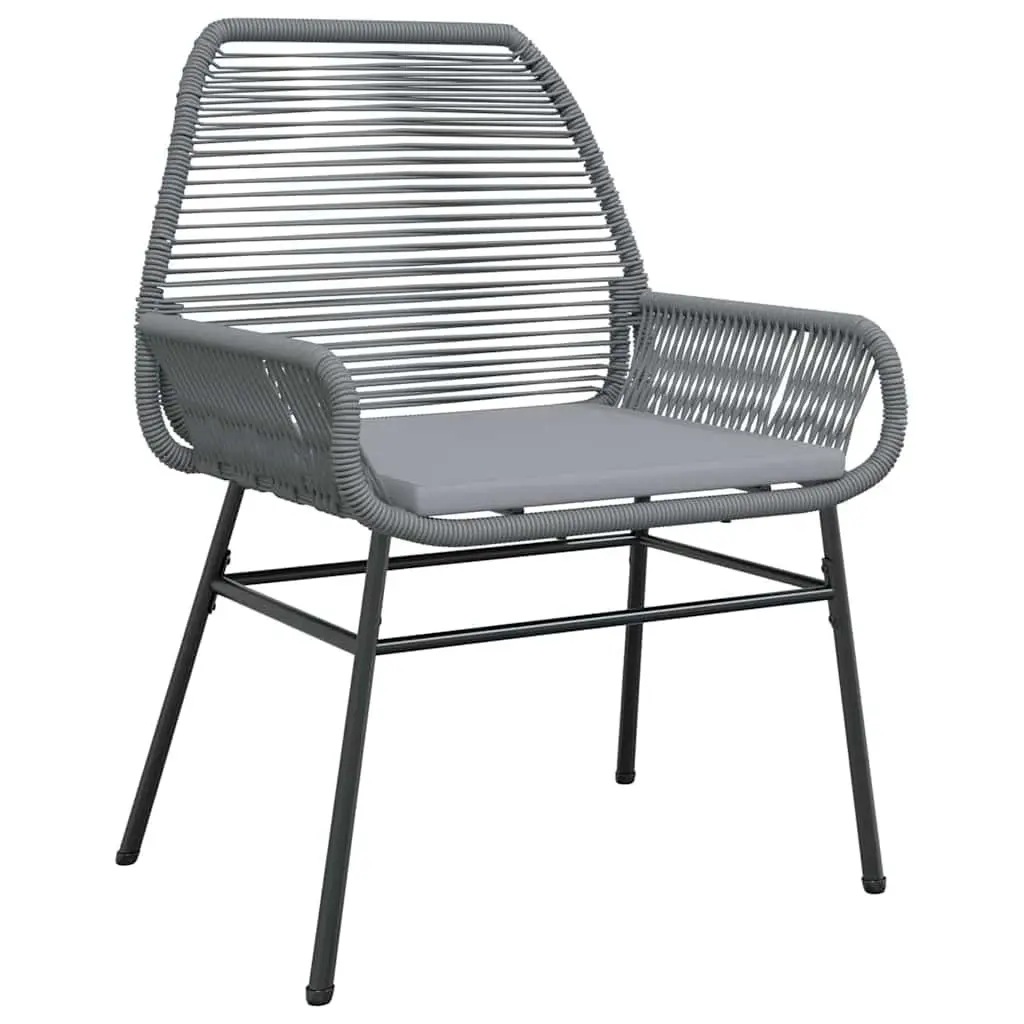 Garden Dining Set 5 Piece Outdoor Furniture Grey Poly Rattan with Cushions