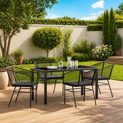 Warm and Reliable Black Outdoor Dining Set