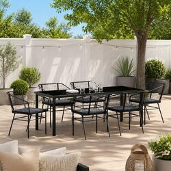 Value-Driven 7-Piece Black Garden Dining Set