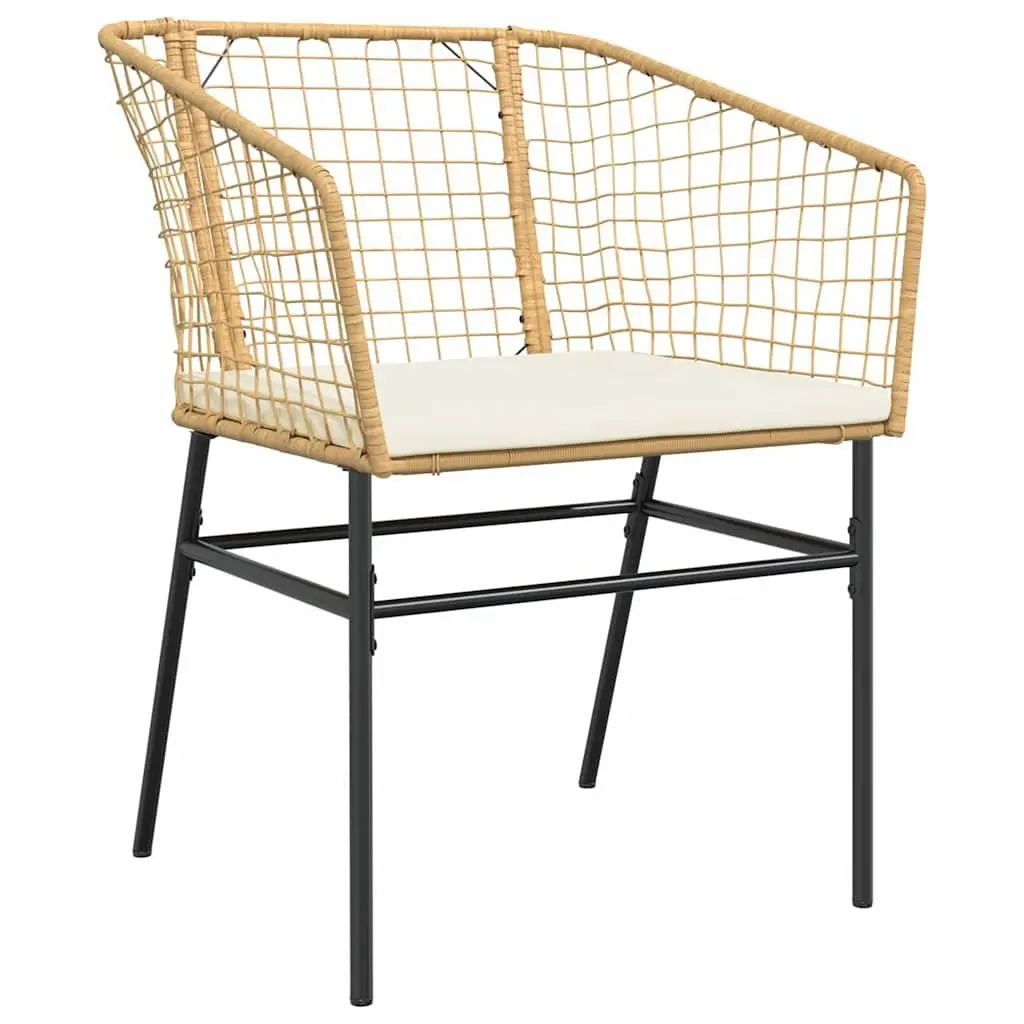 5 Piece Garden Dining Set Outdoor Furniture Glass Top Brown Poly Rattan