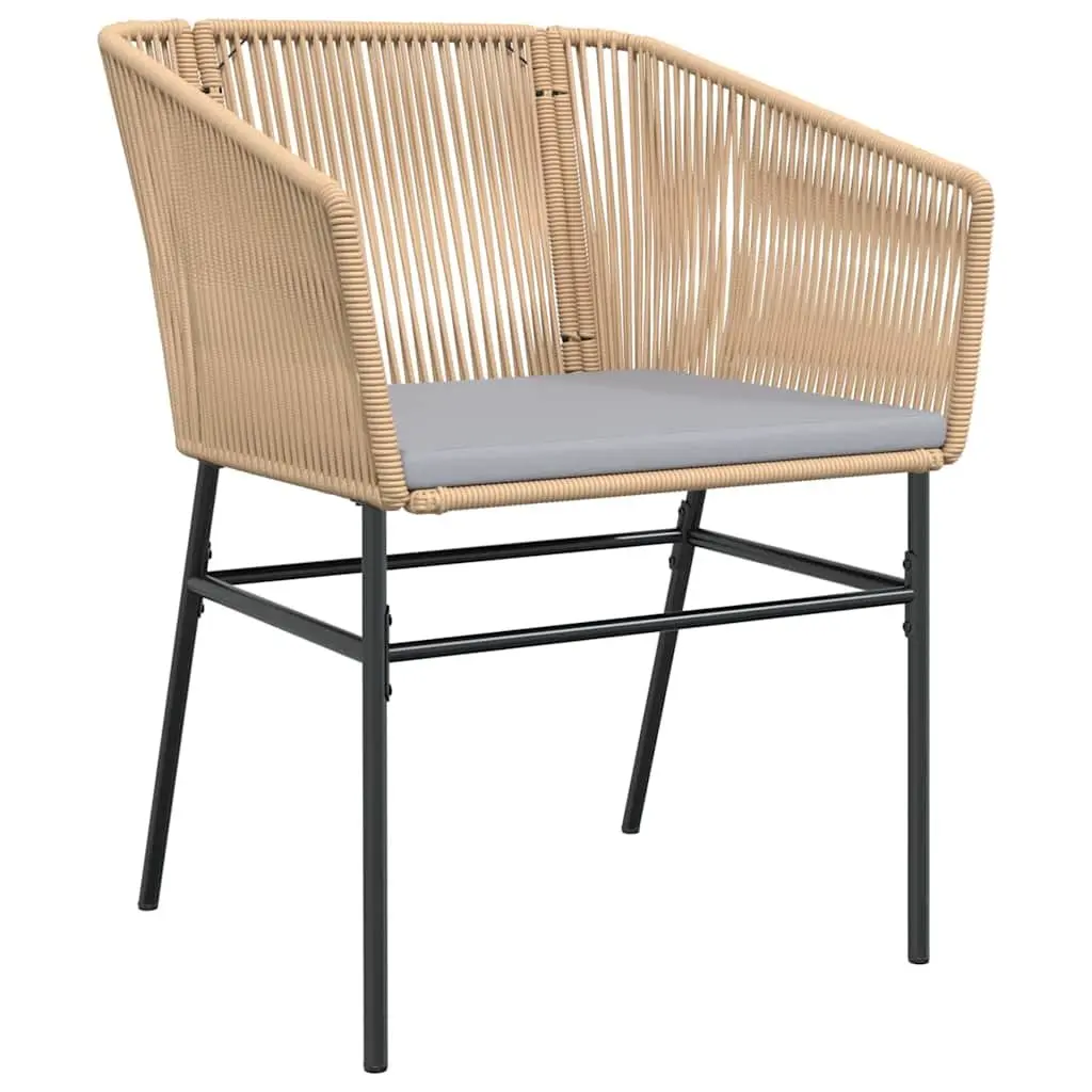 Garden Dining Set 5 Piece Outdoor Furniture Brown Steel Tempered Glass Table