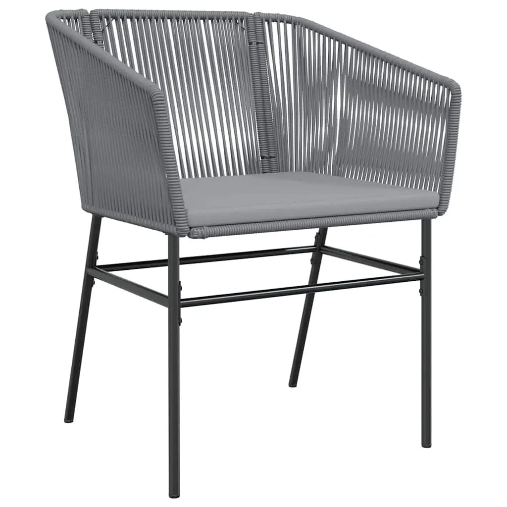 Outdoor Dining Set 7 Piece Patio Furniture Grey Steel Rectangular Table Chairs