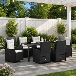Affordable Black Outdoor Dining Set: 7-Piece Value