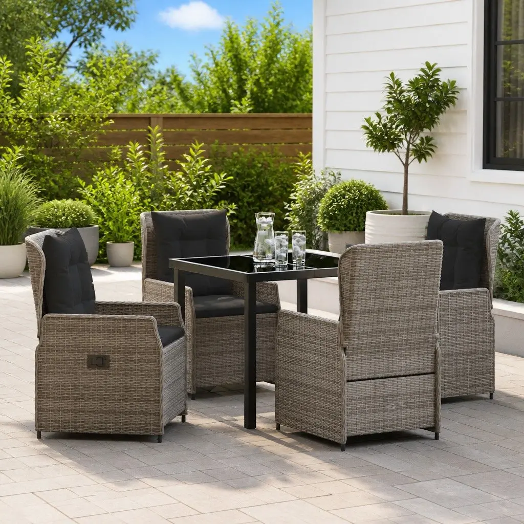 5-Piece Outdoor Dining Set in Grey