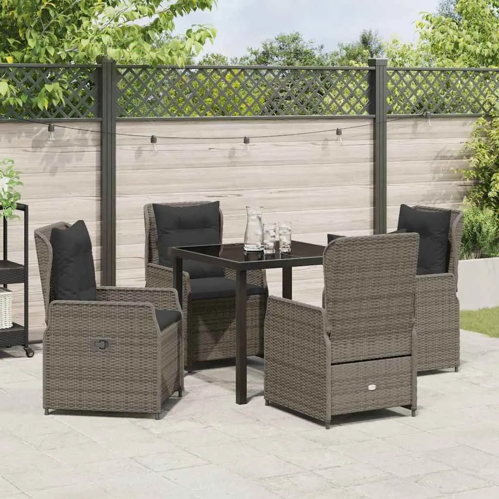 5-Piece Outdoor Dining Set in Grey