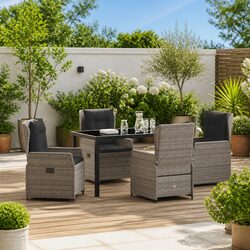 Comfortable 5 Piece Grey Outdoor Dining Set