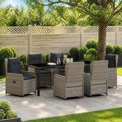 Practical 7-Piece Grey Garden Dining Set for Your Home