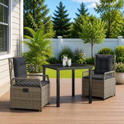 Comfortable and Durable Grey Garden Dining Set for Relaxation