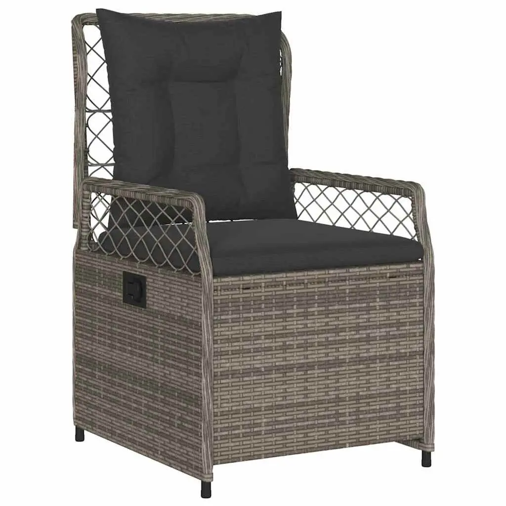 Outdoor Furniture Set 5 Piece Dining Set Grey Poly Rattan Table with Chairs