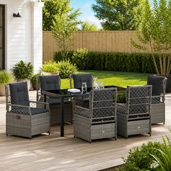 Value 7-Piece Grey Dining Set for Your Outdoor Area