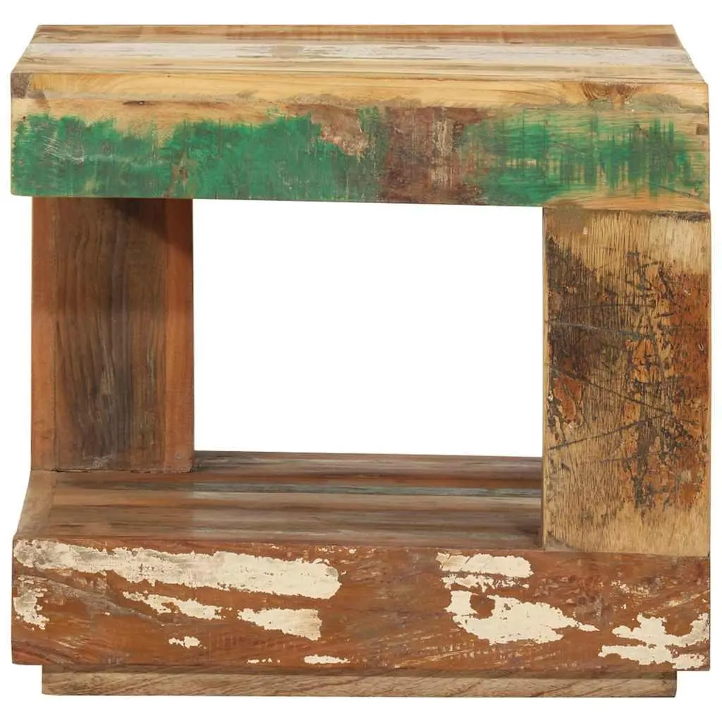 Reclaimed Wood Coffee Table Accent Table Brown 45x45x40cm Handmade Solid Living Room Side Table