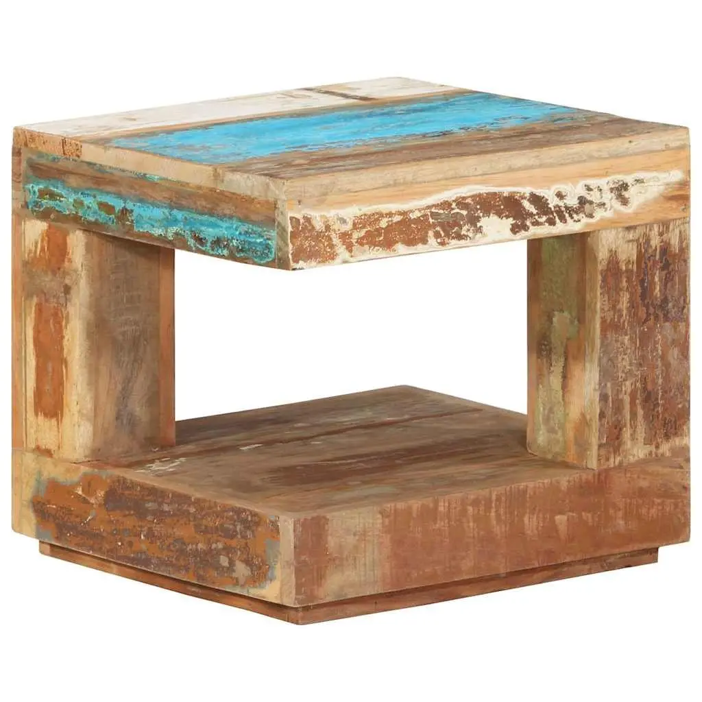 Reclaimed Wood Coffee Table Accent Table Brown 45x45x40cm Handmade Solid Living Room Side Table