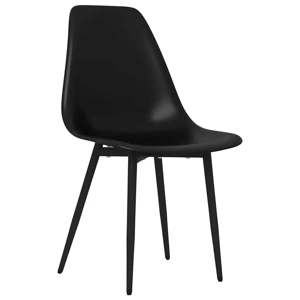 Dining Chairs Ergonomic Curved Backrest 2 Pieces Black