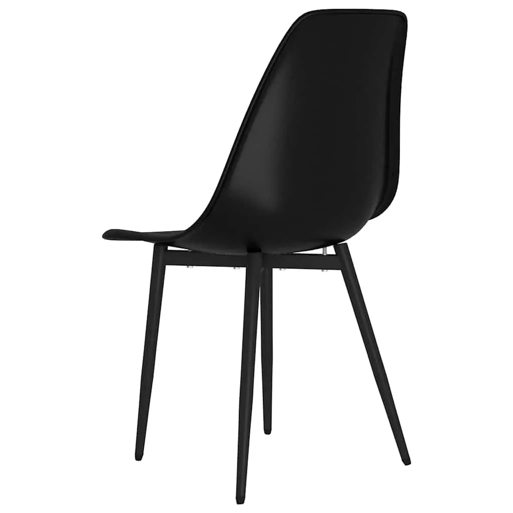 Dining Chairs Ergonomic Curved Backrest 2 Pieces Black