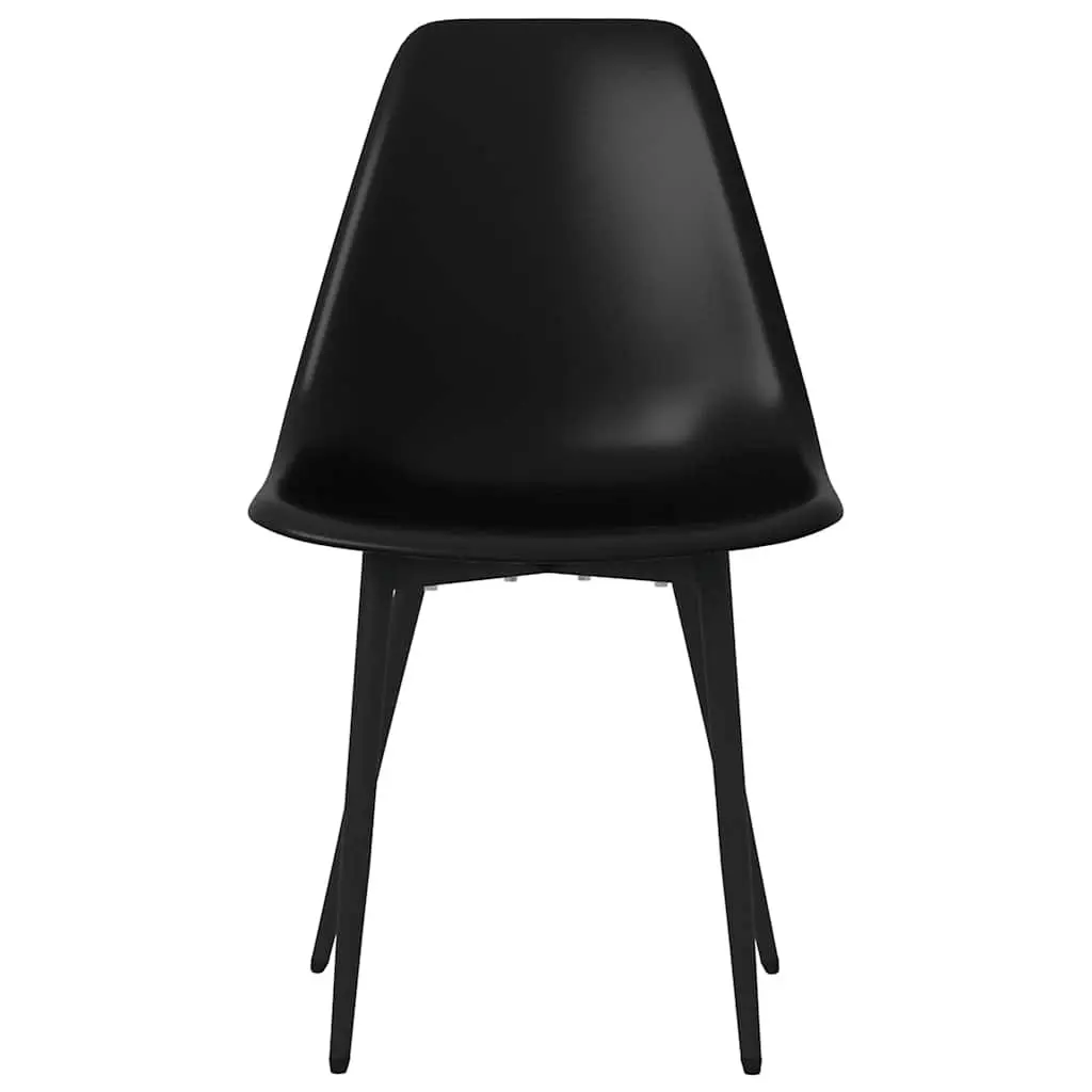Dining Chairs Ergonomic Curved Backrest Black 4 Piece Set