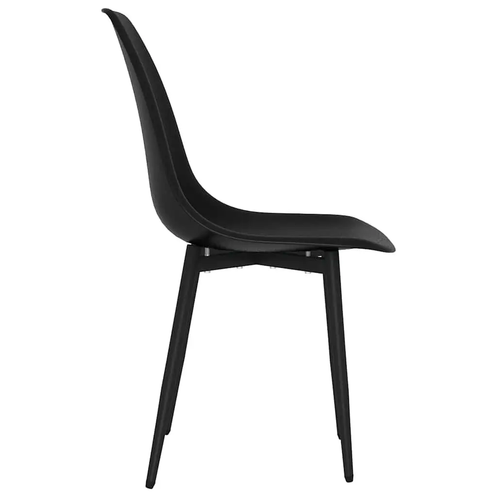 Dining Chairs Ergonomic Curved Backrest Black 4 Piece Set