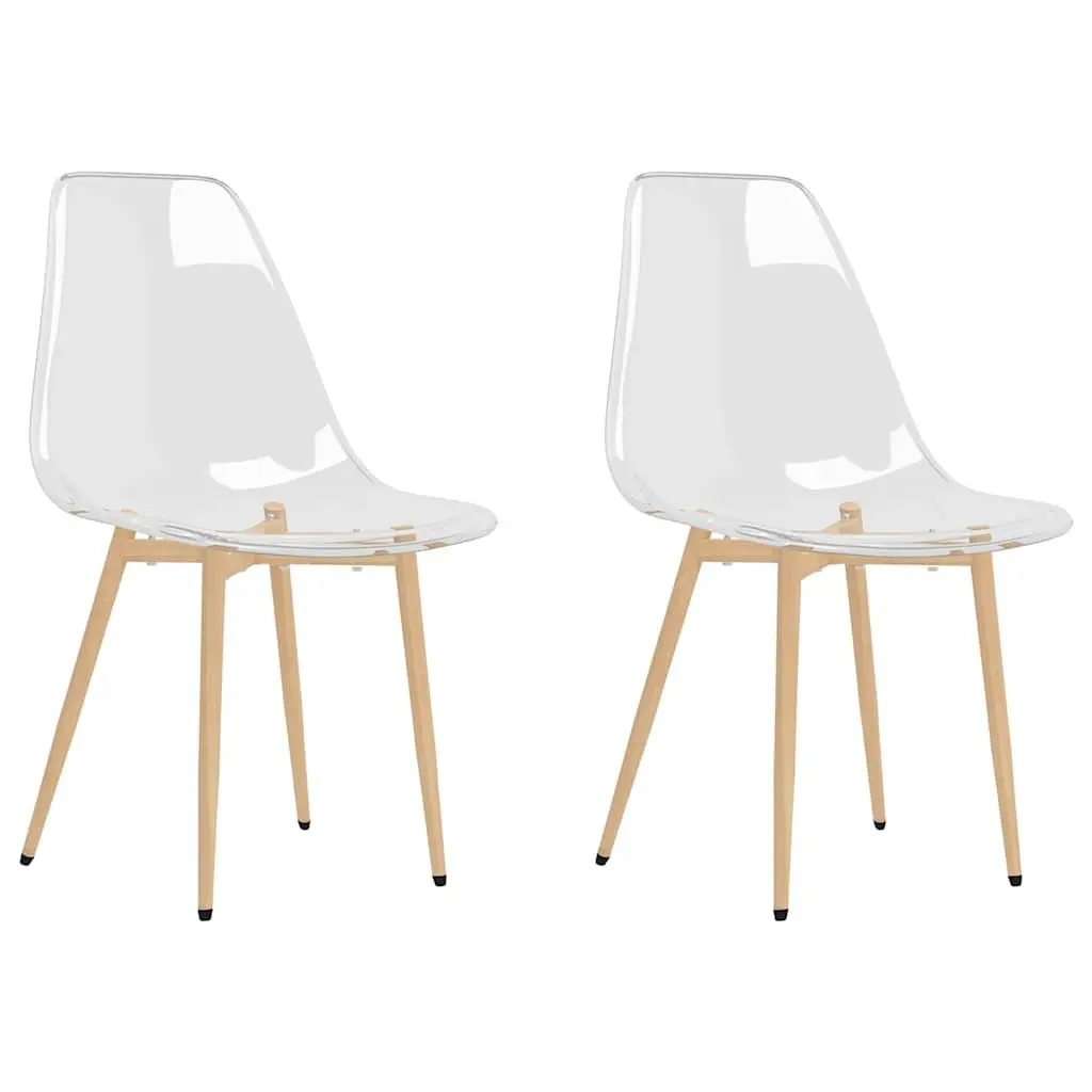Dining Chairs 2 pcs Transparent Seat Kitchen Room Furniture Ergonomic Backrest