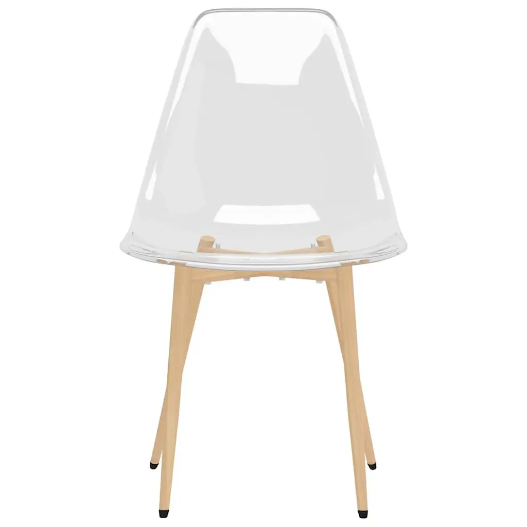 Dining Chairs 2 pcs Transparent Seat Kitchen Room Furniture Ergonomic Backrest